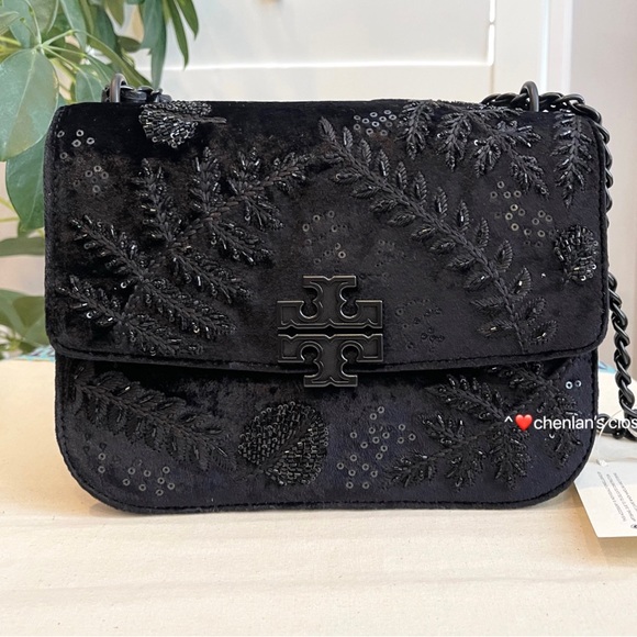 🔥NeW! Tory Burch Britten Embellished Adjustable Shoulder Bag - Picture 3 of 14